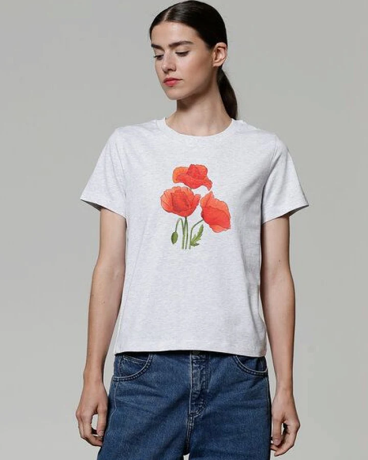 watapparel T-Shirt Frauen Poppy Flowers