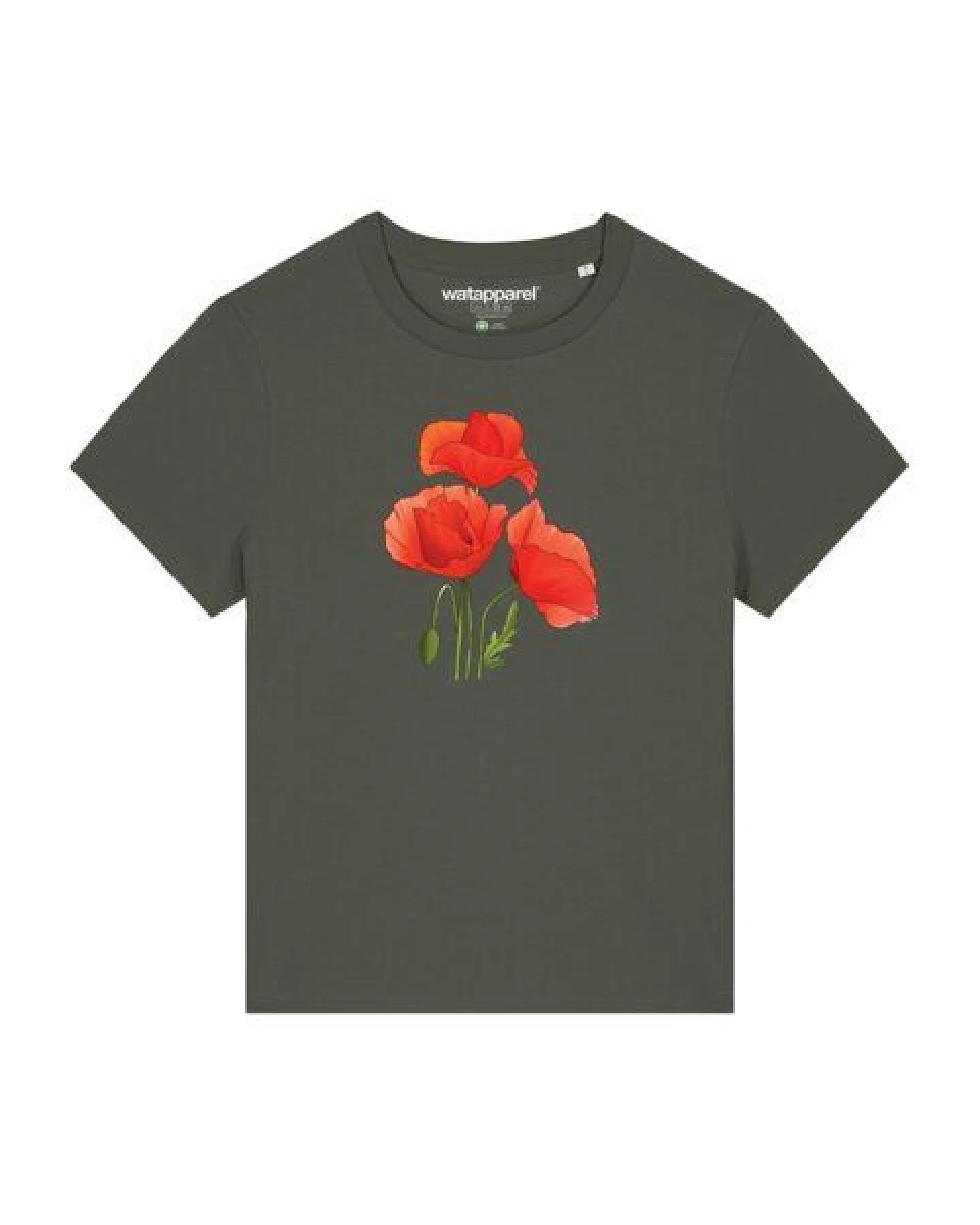 watapparel T-Shirt Frauen Poppy Flowers – Ansicht 2