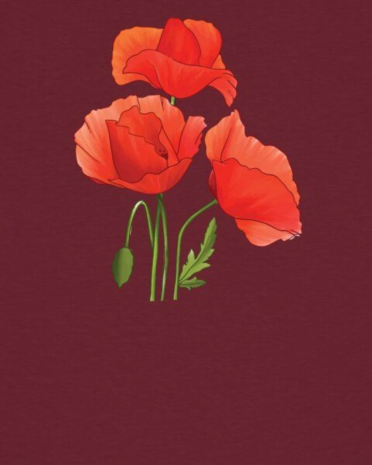 watapparel T-Shirt Frauen Poppy Flowers – Ansicht 3