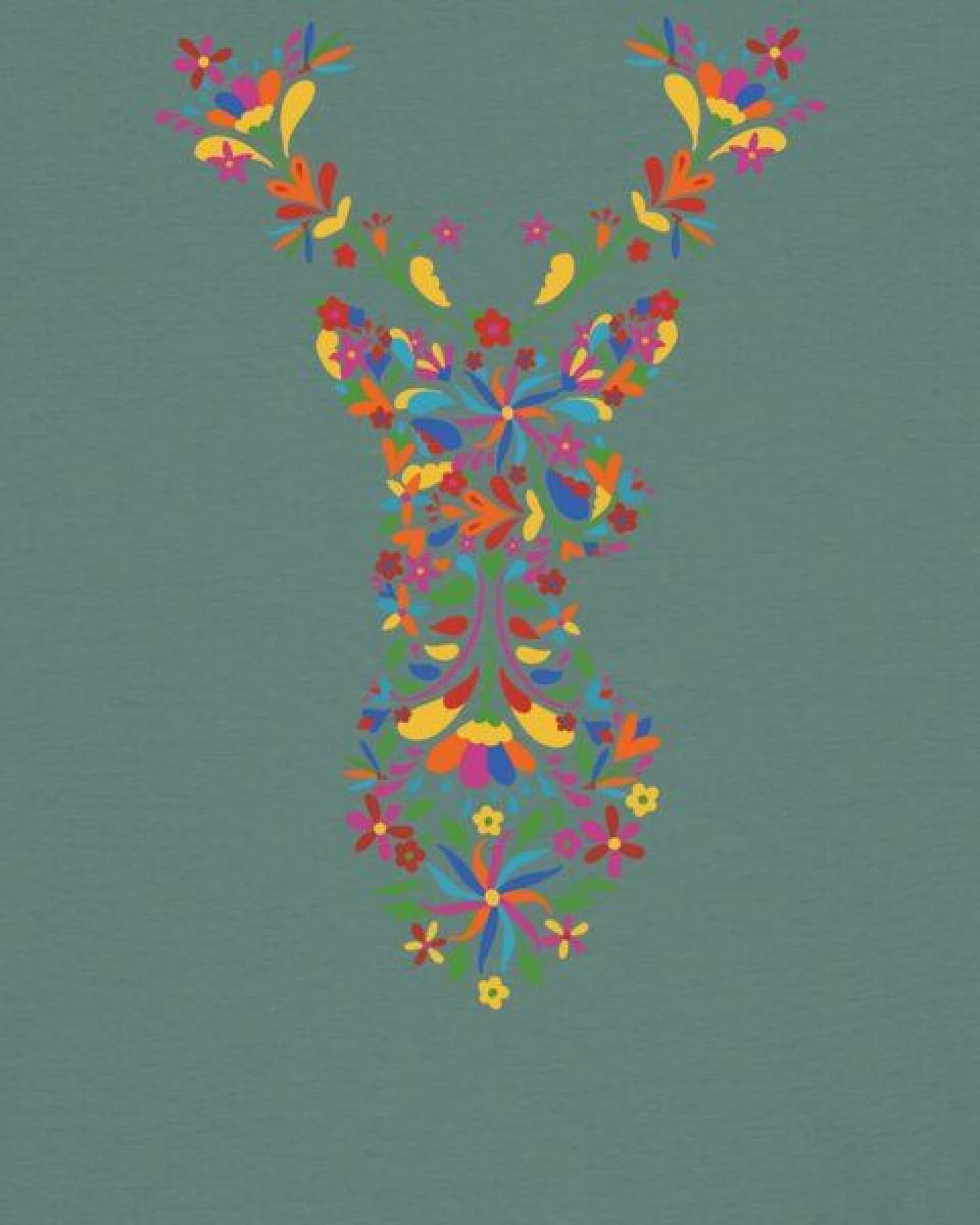watapparel T-Shirt Frauen Floral Deer – Ansicht 3