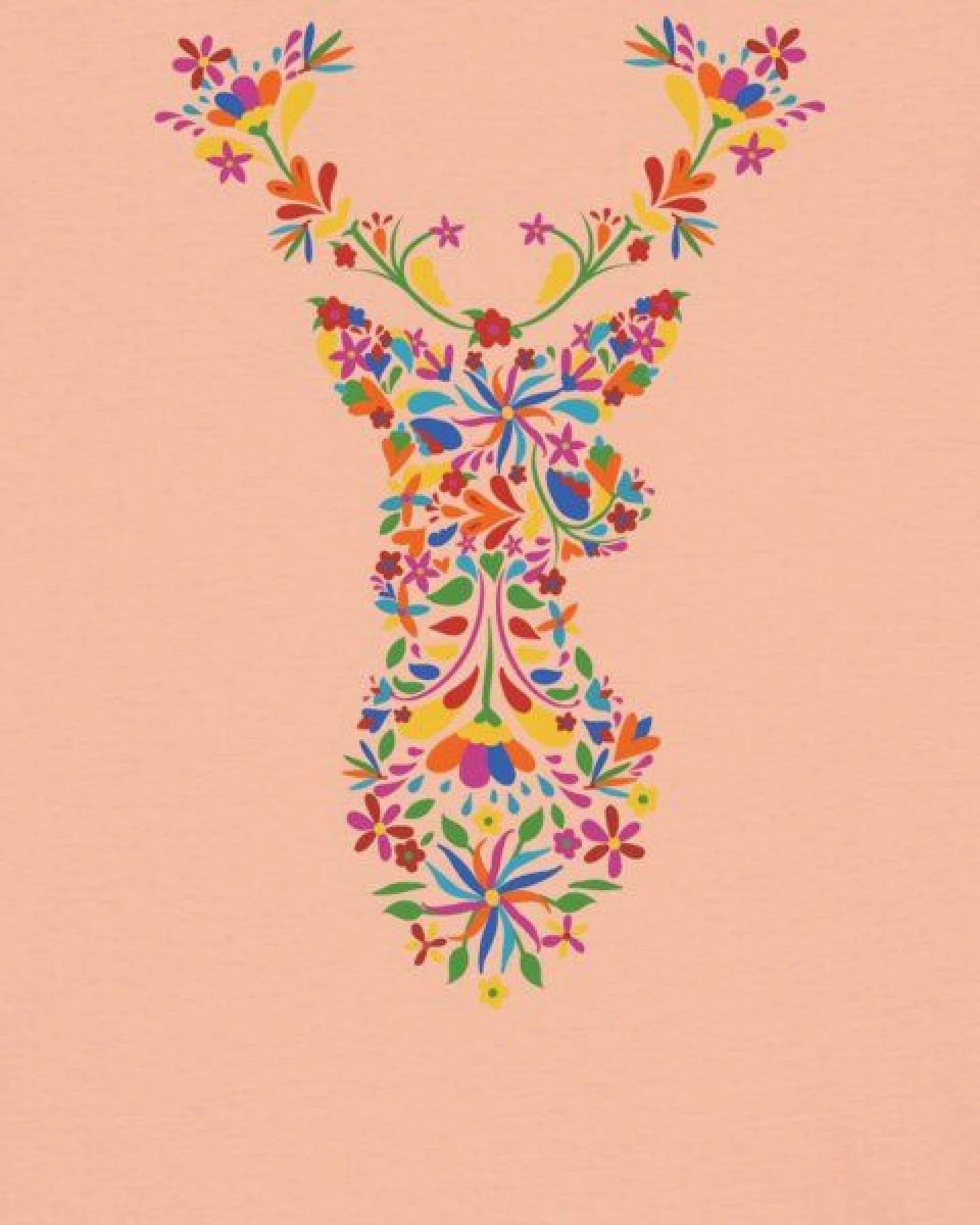 watapparel T-Shirt Frauen Floral Deer – Ansicht 3
