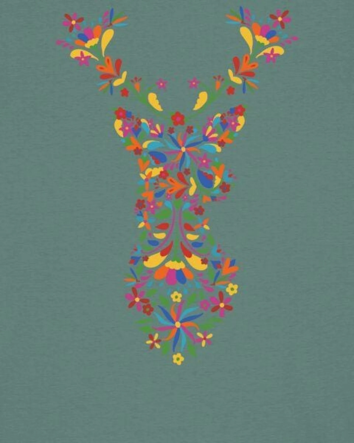 watapparel T-Shirt Frauen Floral Deer – Ansicht 3