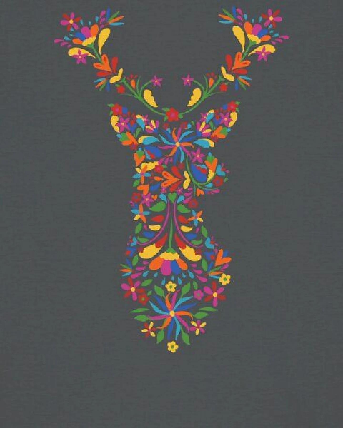 watapparel T-Shirt Frauen Floral Deer – Ansicht 3