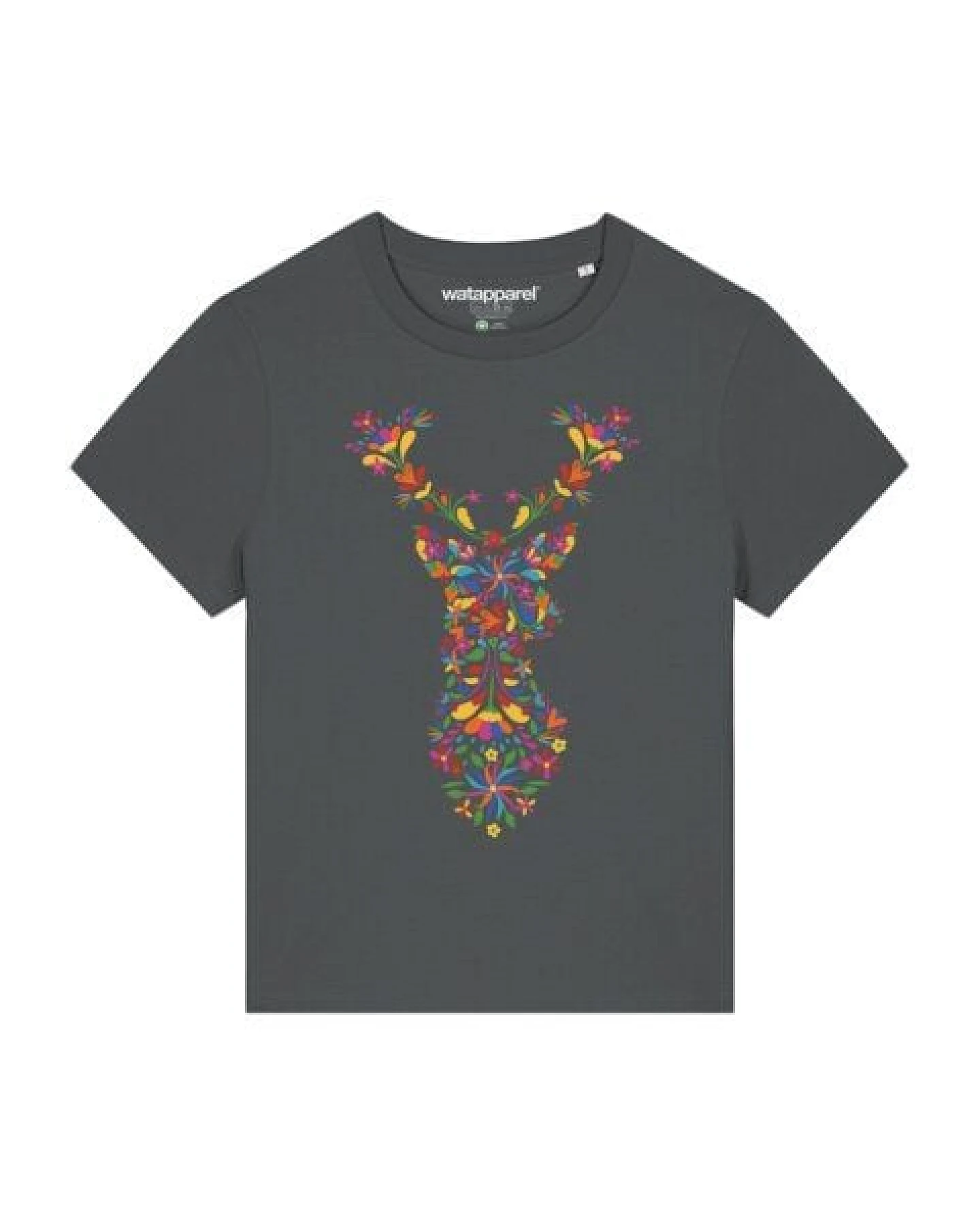 watapparel T-Shirt Frauen Floral Deer – Ansicht 2