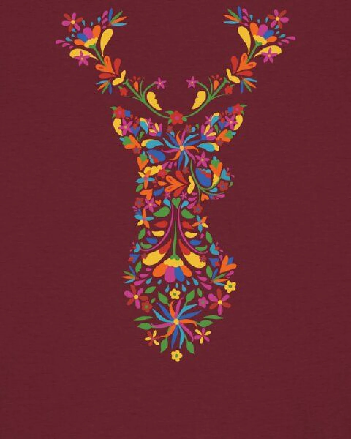 watapparel T-Shirt Frauen Floral Deer – Ansicht 3