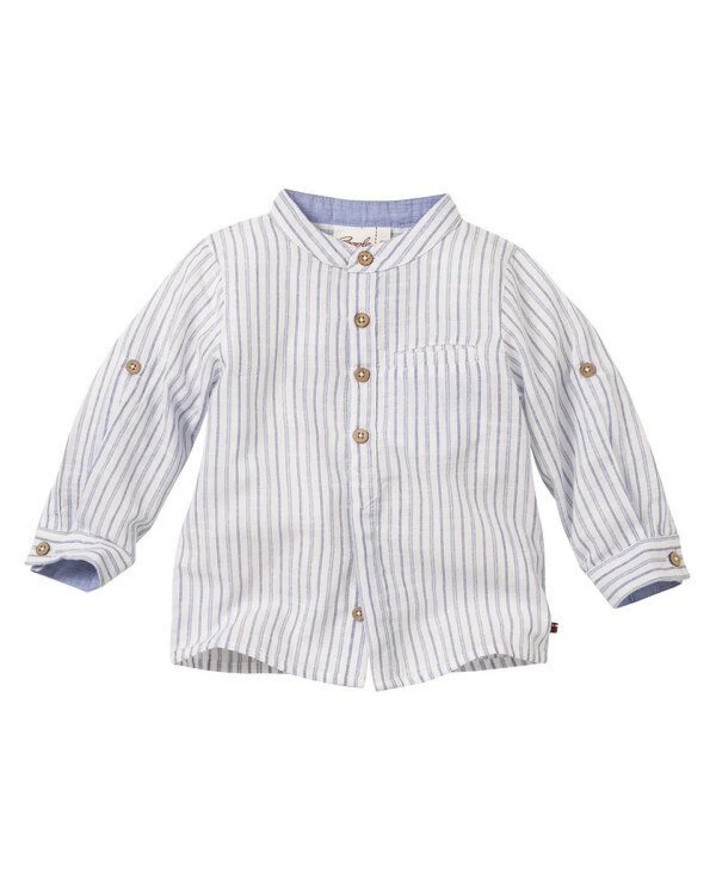 People Wear Organic Langarm-Hemd, weiß-blau gestreift, aus Bio-Baumwolle – Ansicht 2