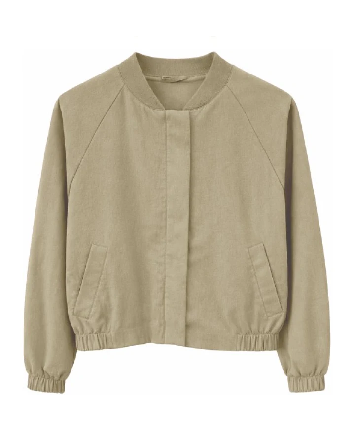 Mazine - Women's Short Cotton Bomber - Freizeitjacke Gr L beige