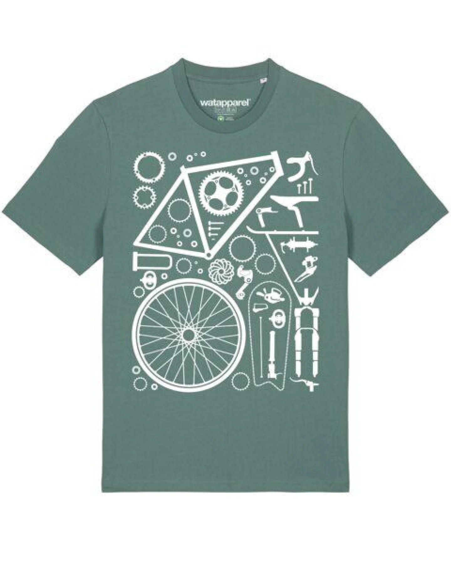 watapparel T-Shirt Unisex Fahrradteile – Ansicht 2