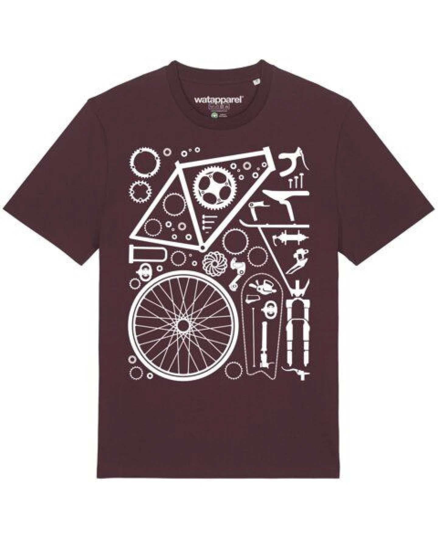 watapparel T-Shirt Unisex Fahrradteile – Ansicht 2
