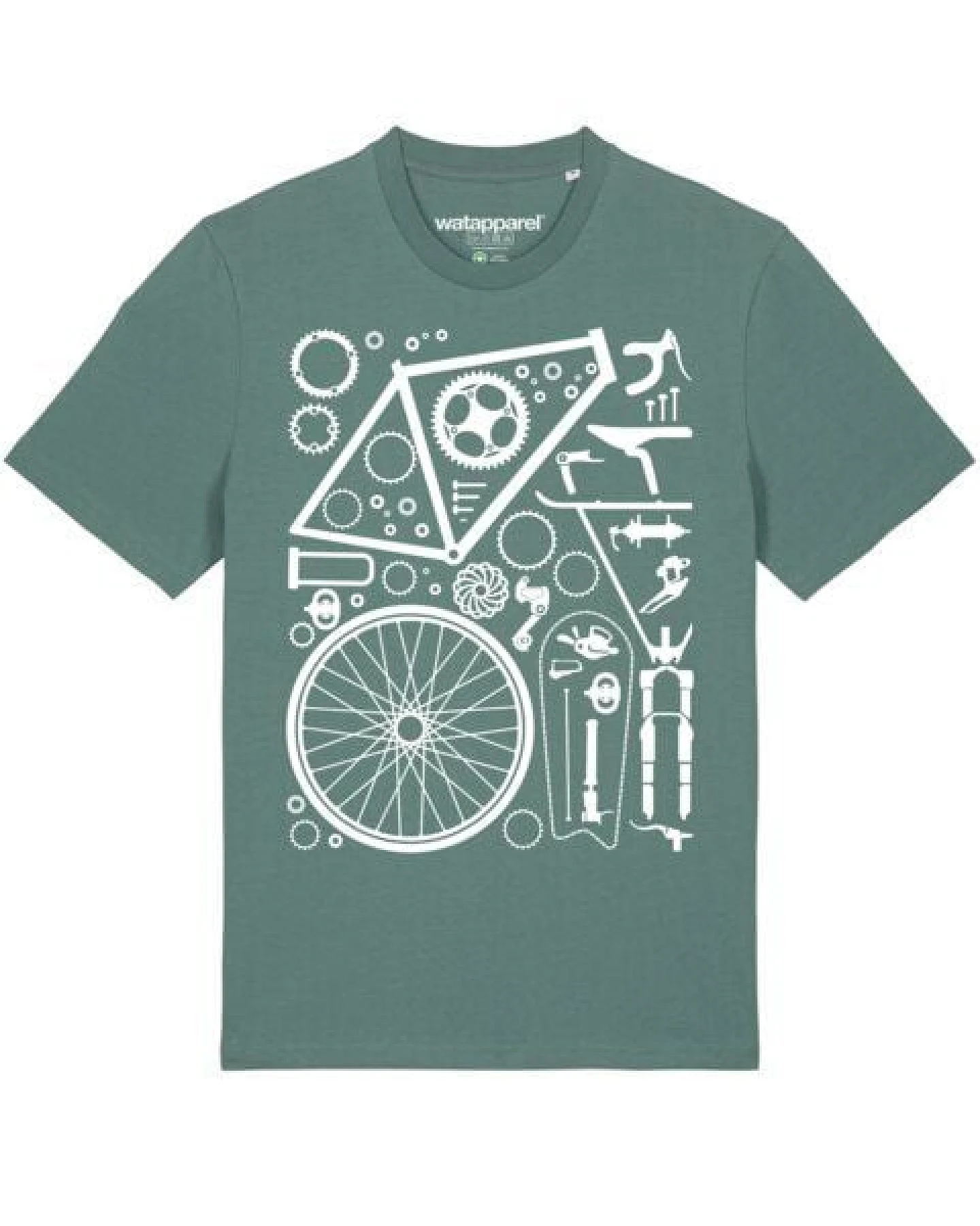 watapparel T-Shirt Unisex Fahrradteile – Ansicht 2