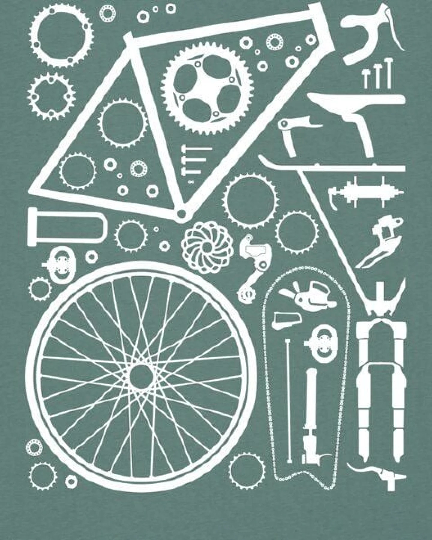 watapparel T-Shirt Unisex Fahrradteile – Ansicht 3