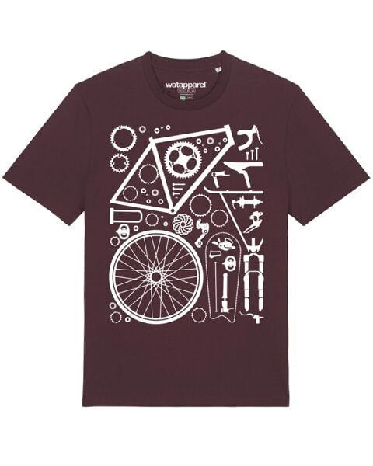 watapparel T-Shirt Unisex Fahrradteile – Ansicht 2