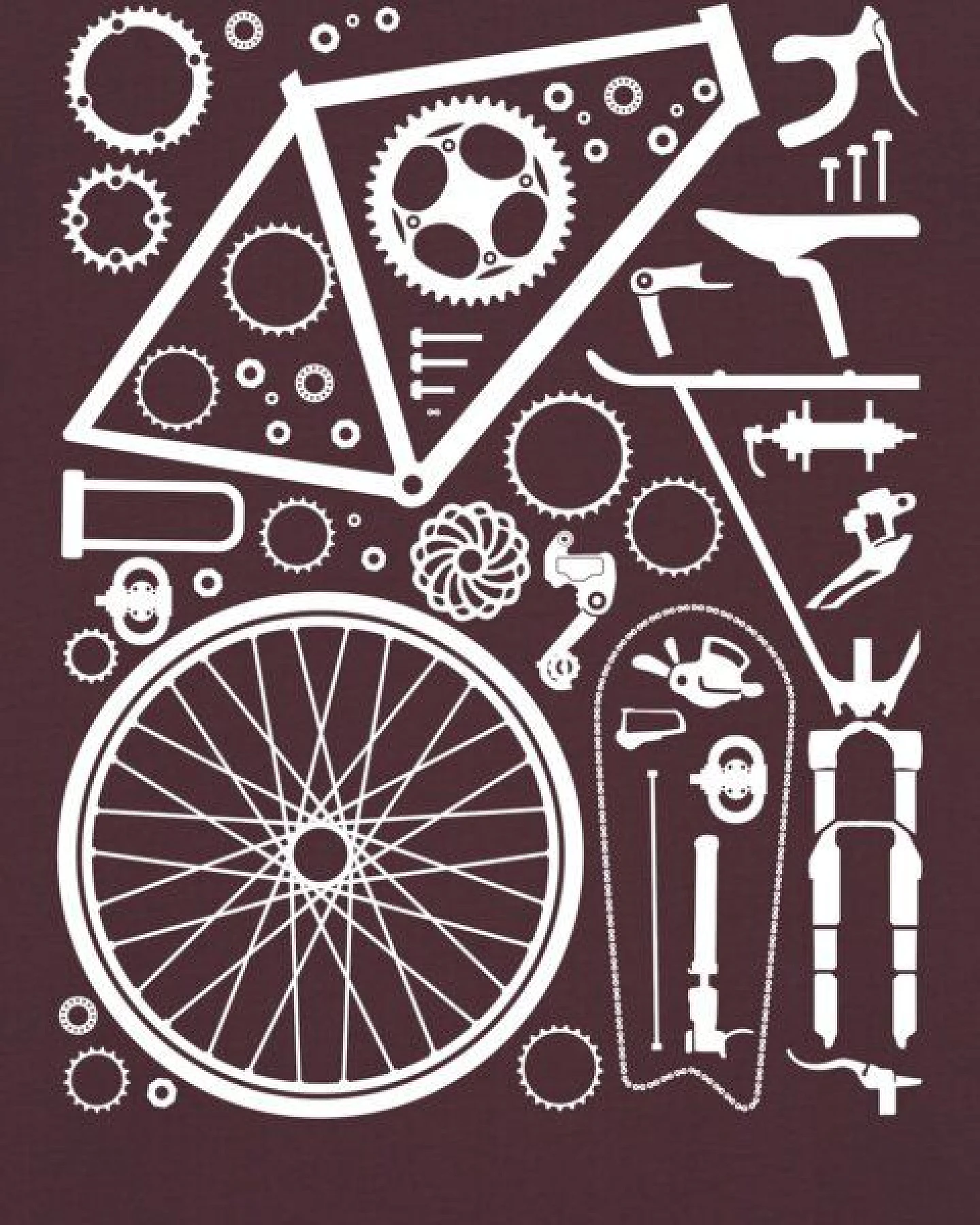 watapparel T-Shirt Unisex Fahrradteile – Ansicht 3