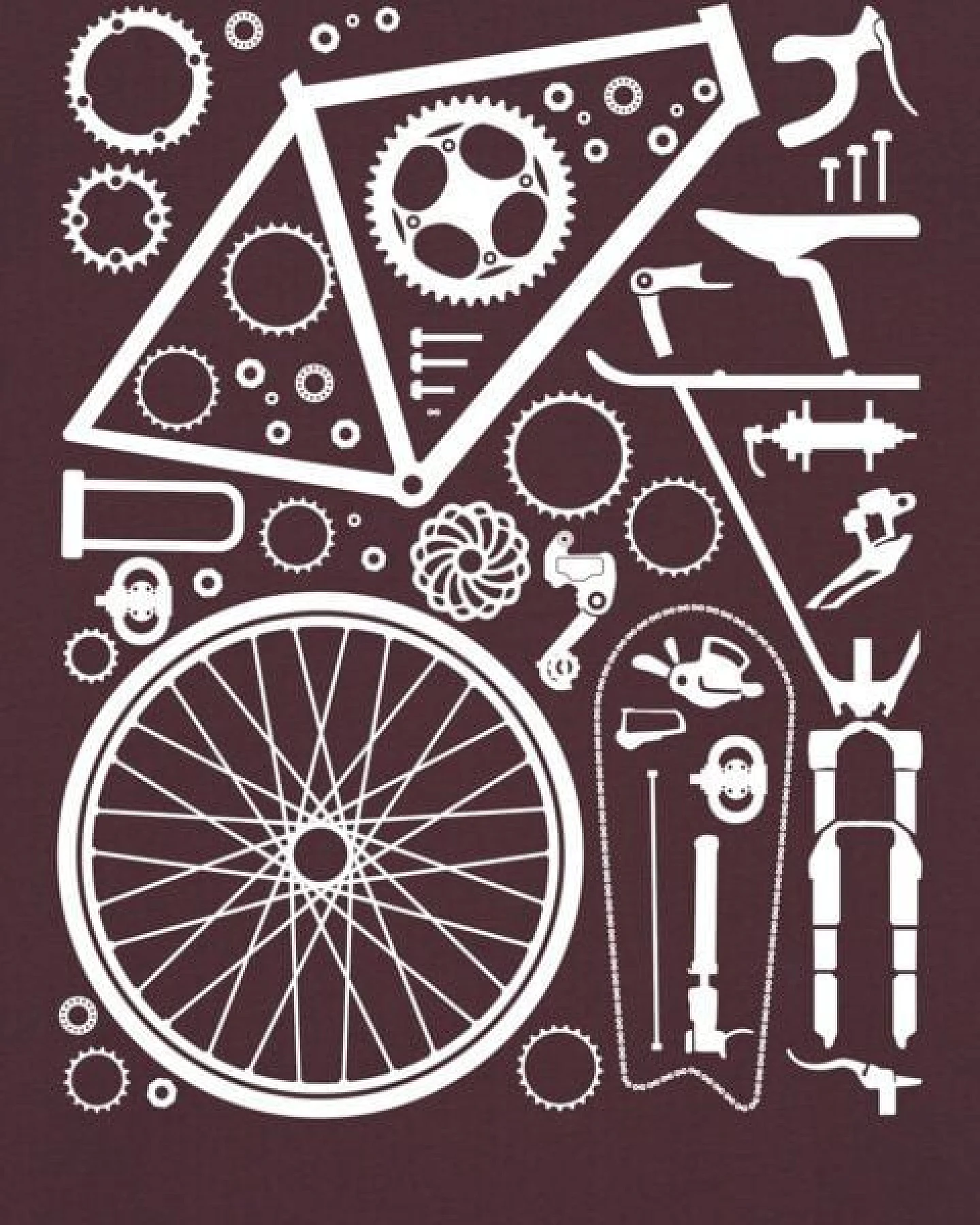 watapparel T-Shirt Unisex Fahrradteile – Ansicht 3