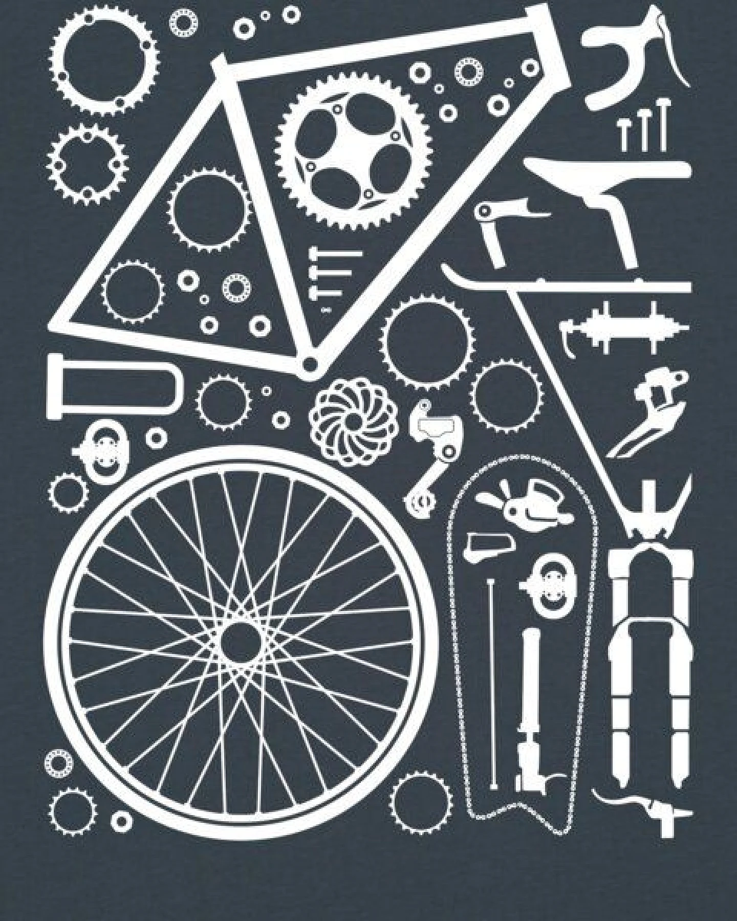 watapparel T-Shirt Unisex Fahrradteile – Ansicht 3