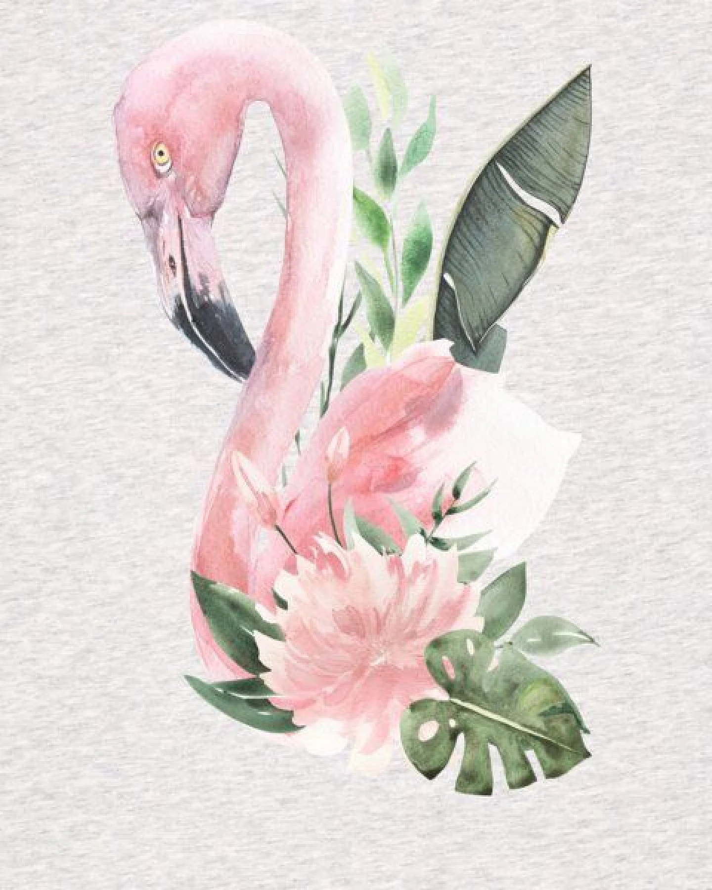 watapparel T-Shirt Frauen Flamingo mit Blumen – Ansicht 3
