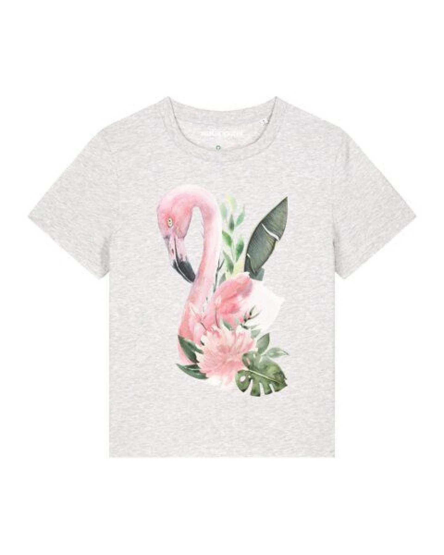 watapparel T-Shirt Frauen Flamingo mit Blumen – Ansicht 2