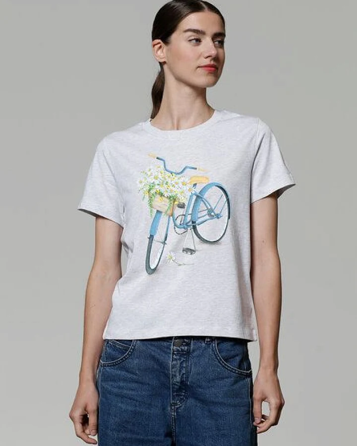 watapparel T-Shirt Frauen Blaues Damenrad