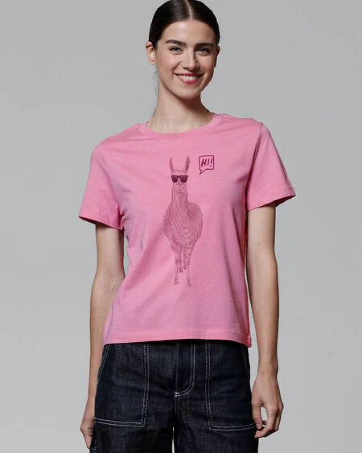 watapparel T-Shirt Frauen Lama sagt Hi