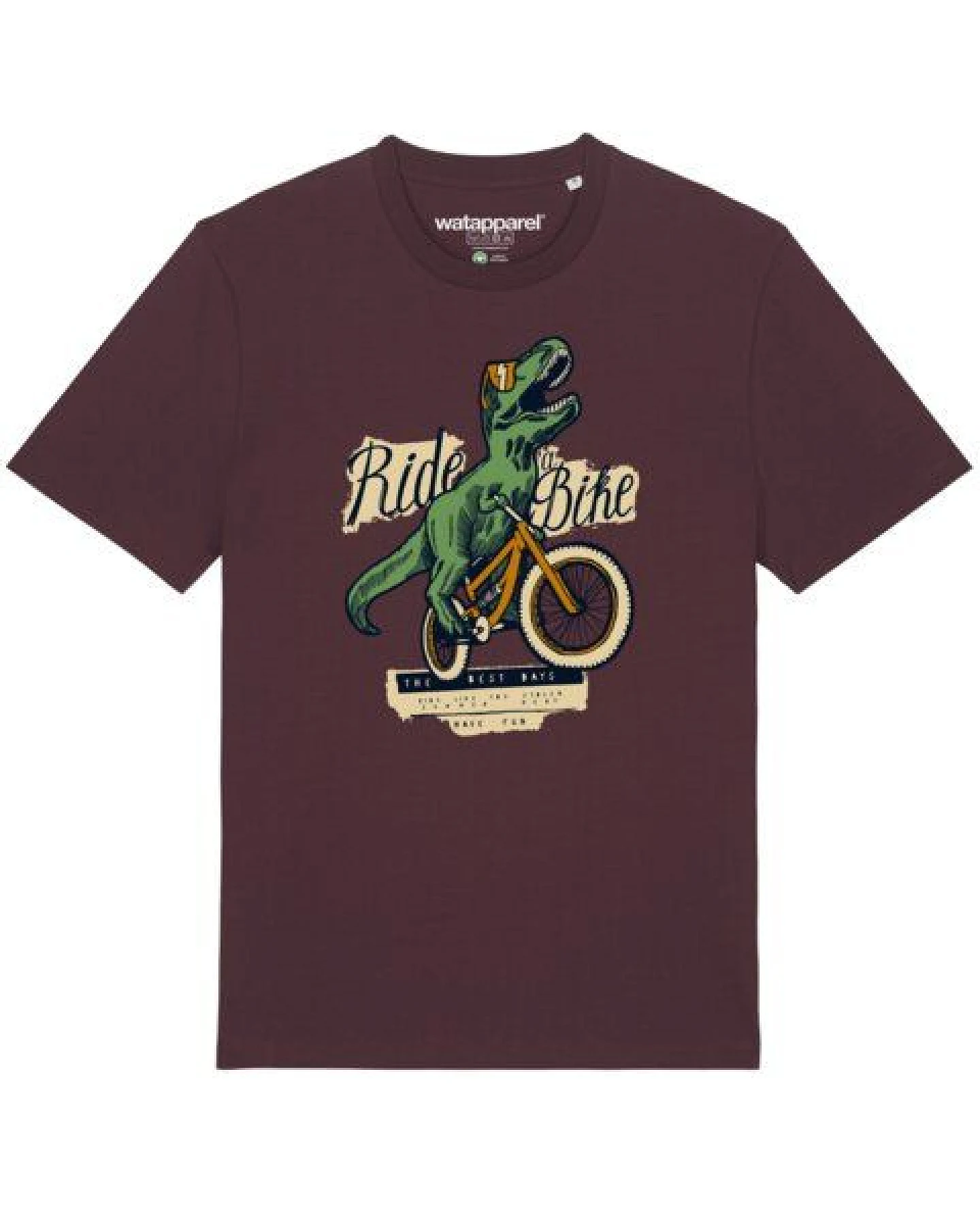 watapparel T-Shirt Unisex T-Rex Fahrrad – Ansicht 2