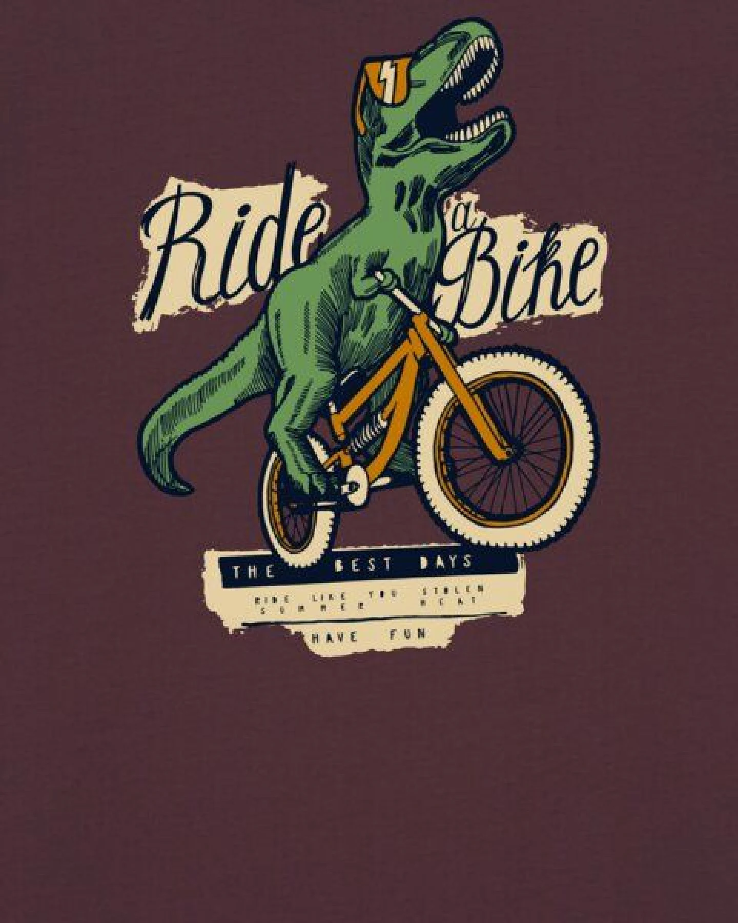 watapparel T-Shirt Unisex T-Rex Fahrrad – Ansicht 3