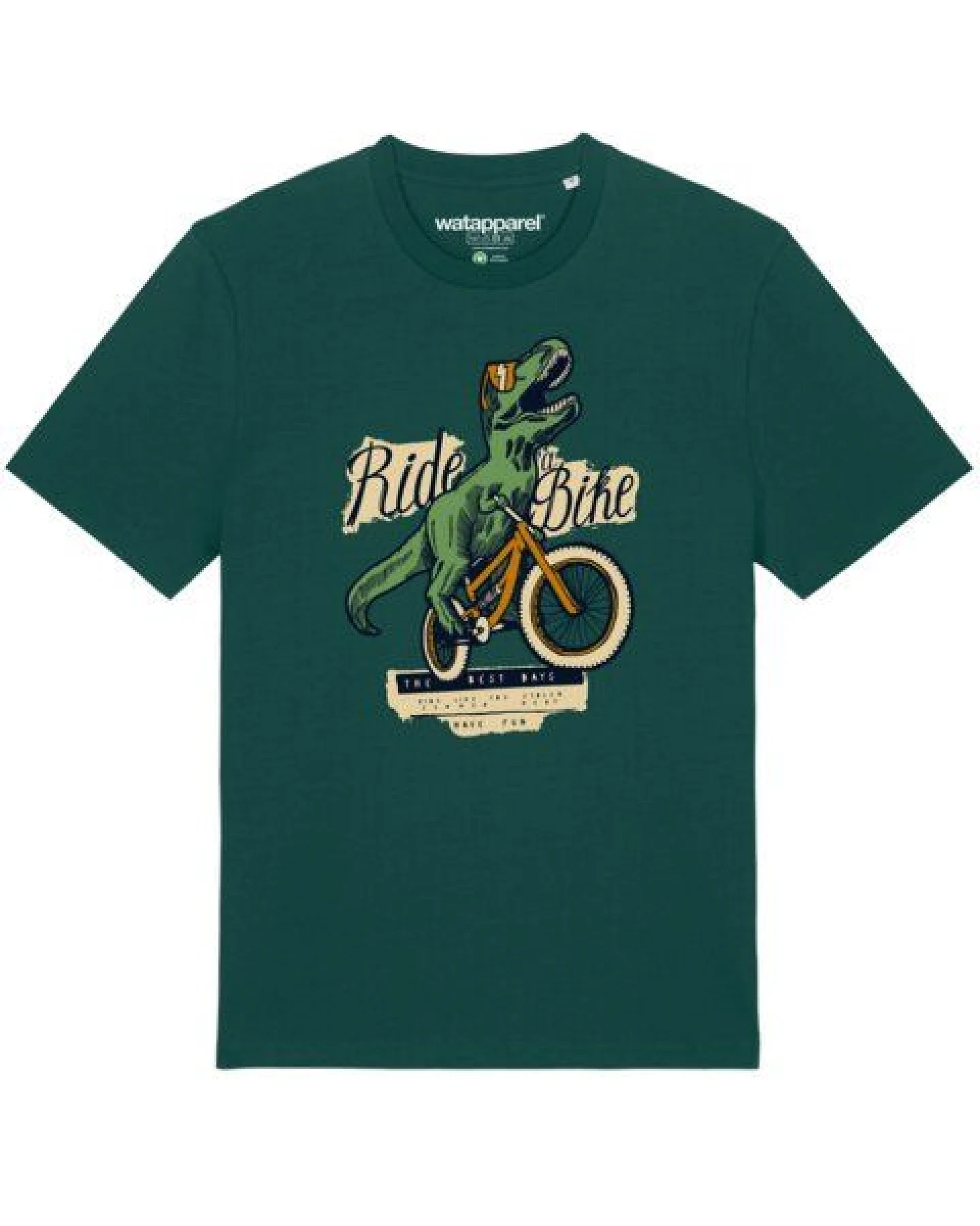 watapparel T-Shirt Unisex T-Rex Fahrrad – Ansicht 2