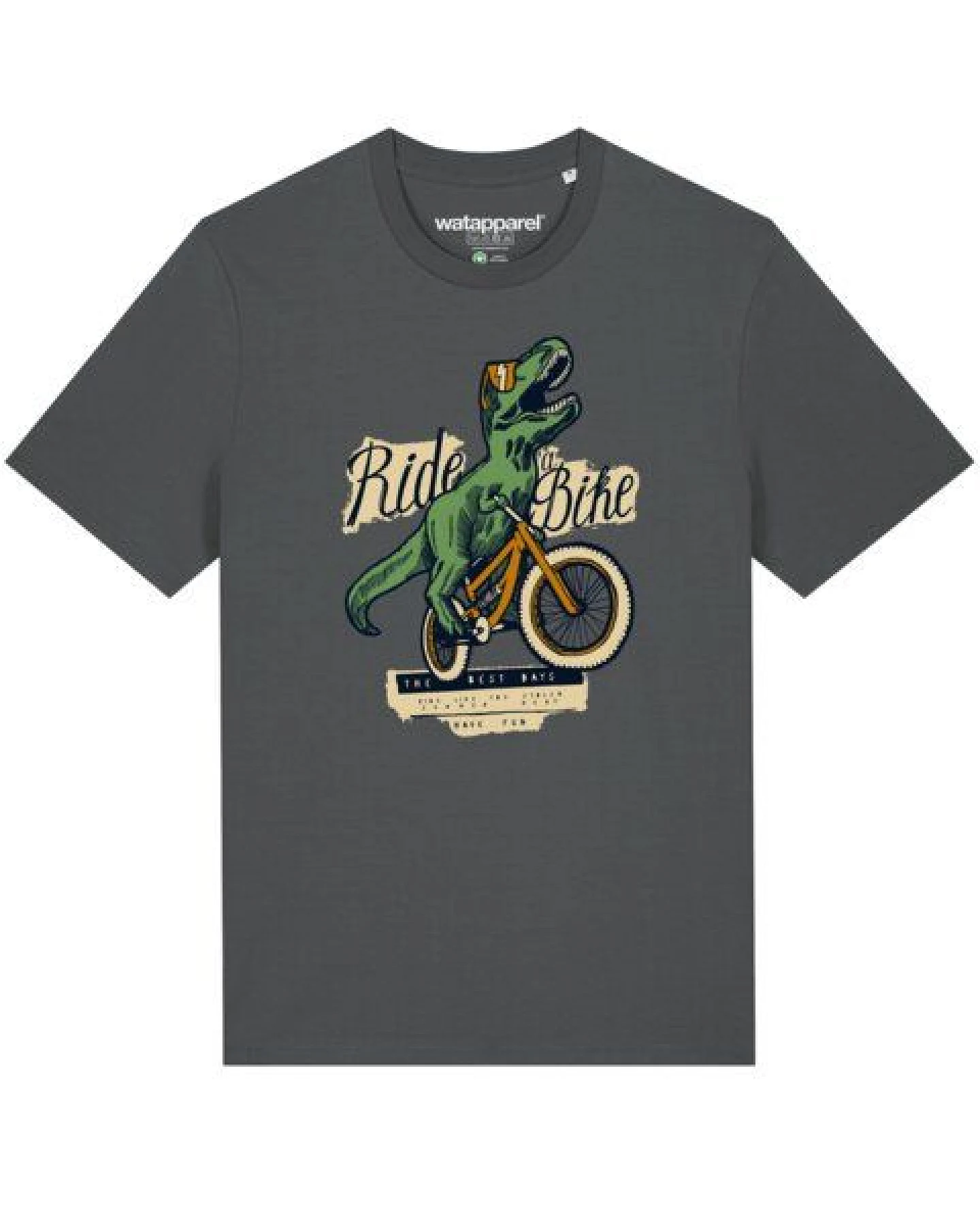 watapparel T-Shirt Unisex T-Rex Fahrrad – Ansicht 2