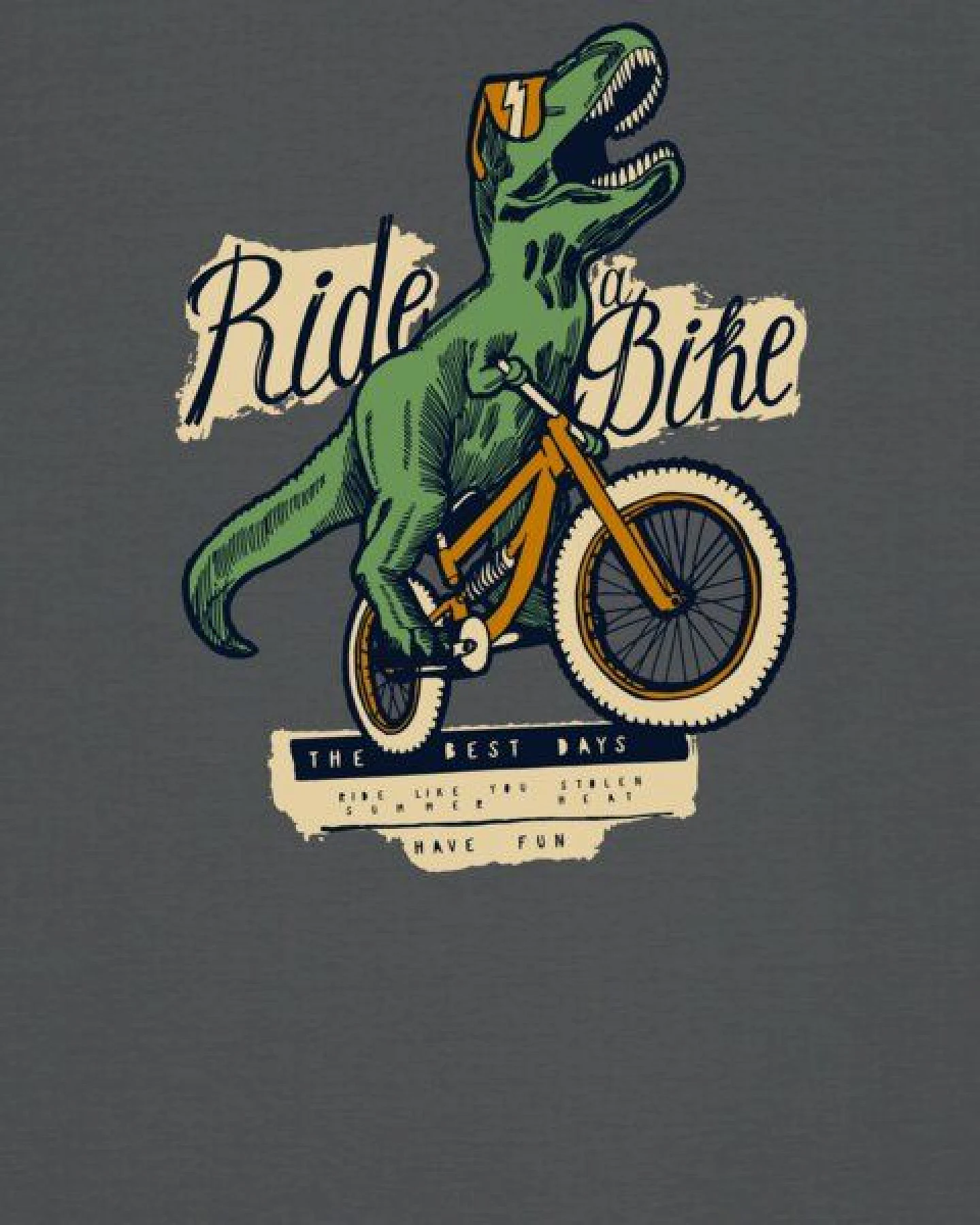 watapparel T-Shirt Unisex T-Rex Fahrrad – Ansicht 3