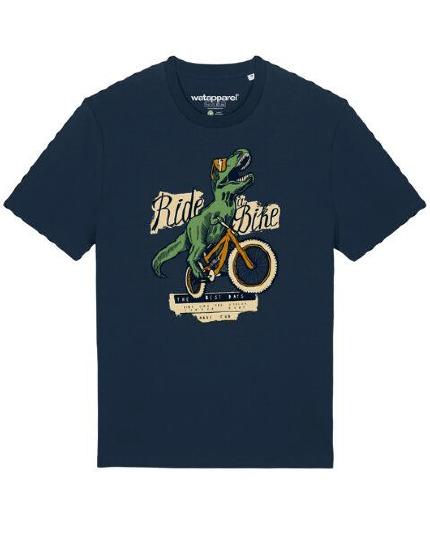 watapparel T-Shirt Unisex T-Rex Fahrrad – Ansicht 2
