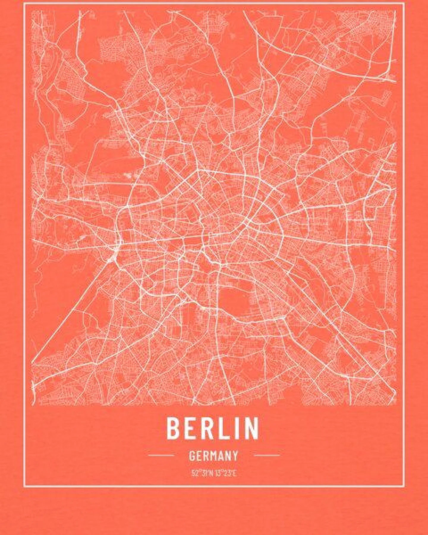 watapparel T-Shirt Unisex City maps Berlin Landkarte – Ansicht 3