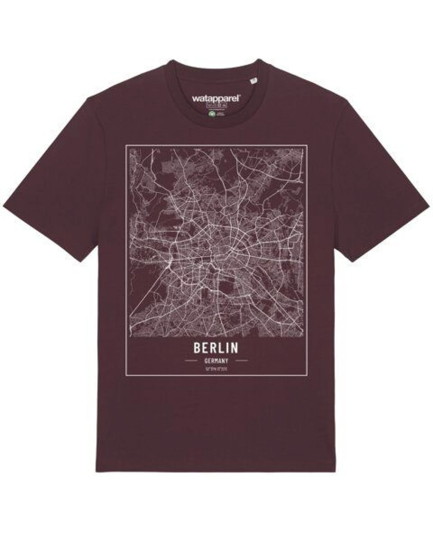 watapparel T-Shirt Unisex City maps Berlin Landkarte – Ansicht 2