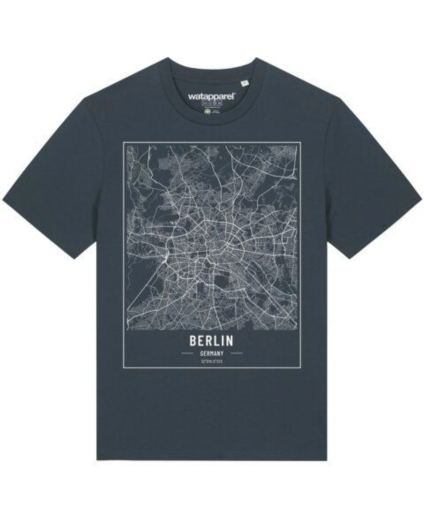 watapparel T-Shirt Unisex City maps Berlin Landkarte – Ansicht 2