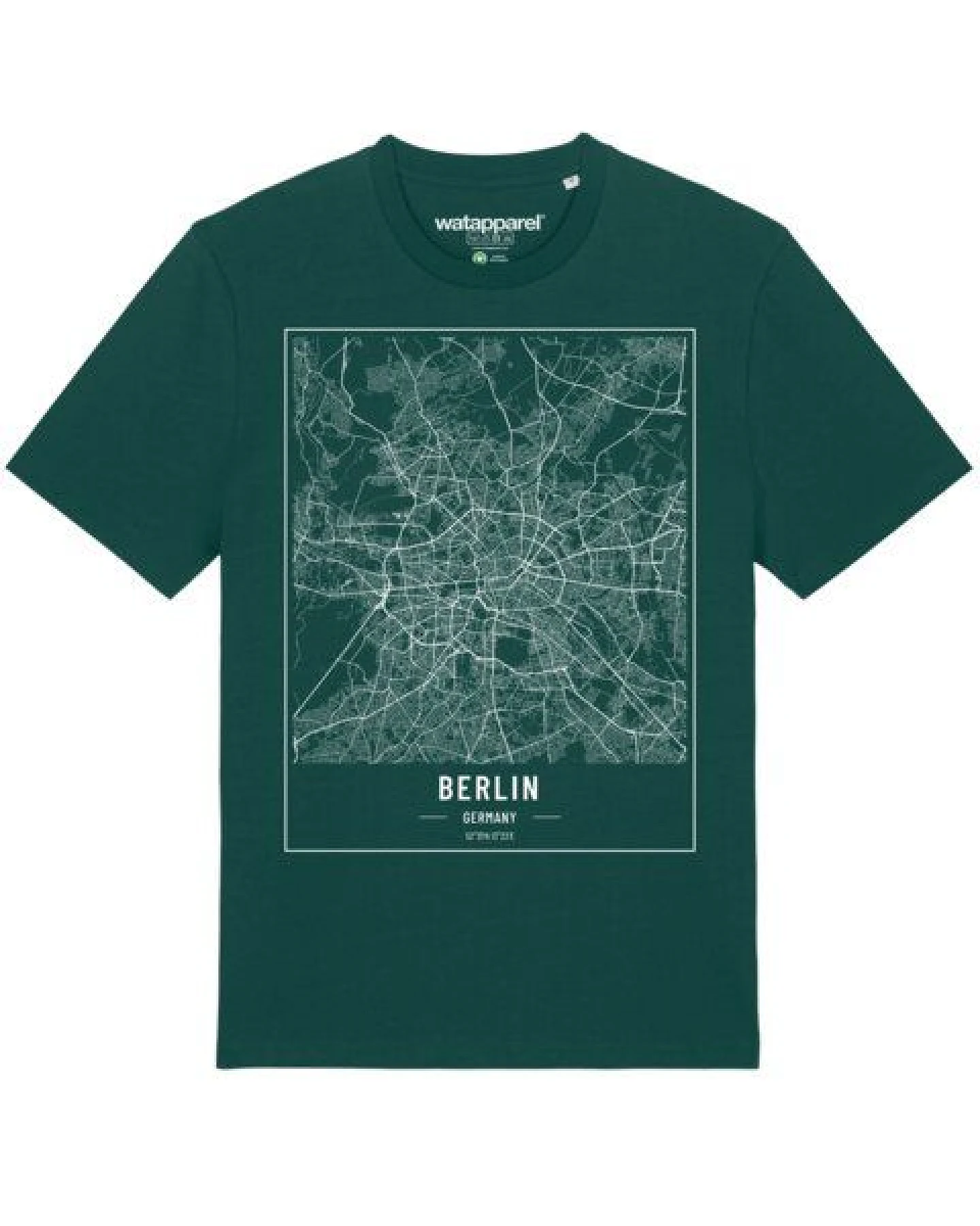 watapparel T-Shirt Unisex City maps Berlin Landkarte – Ansicht 2
