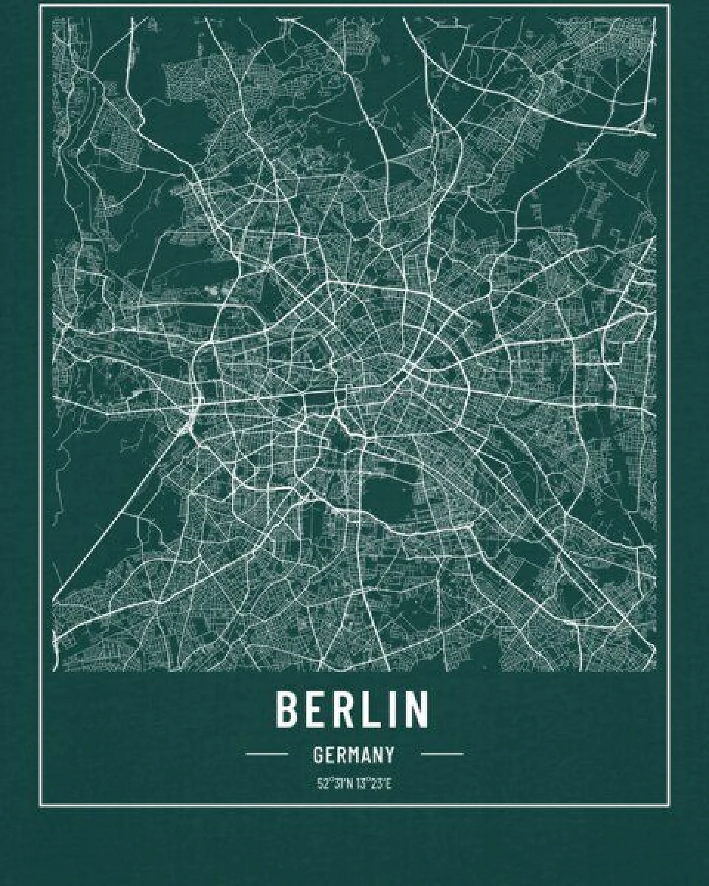 watapparel T-Shirt Unisex City maps Berlin Landkarte – Ansicht 3