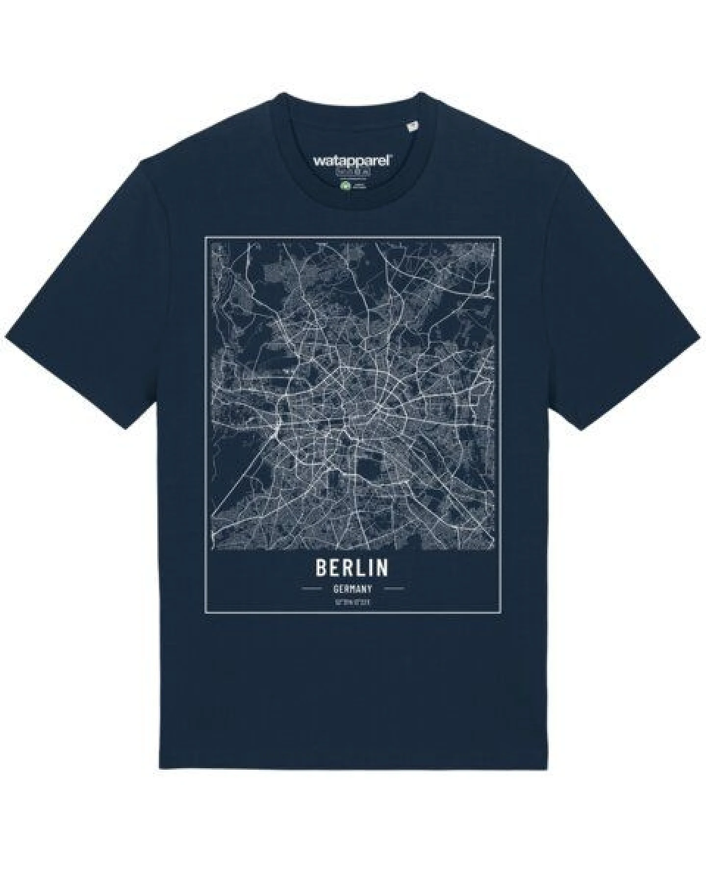 watapparel T-Shirt Unisex City maps Berlin Landkarte – Ansicht 2