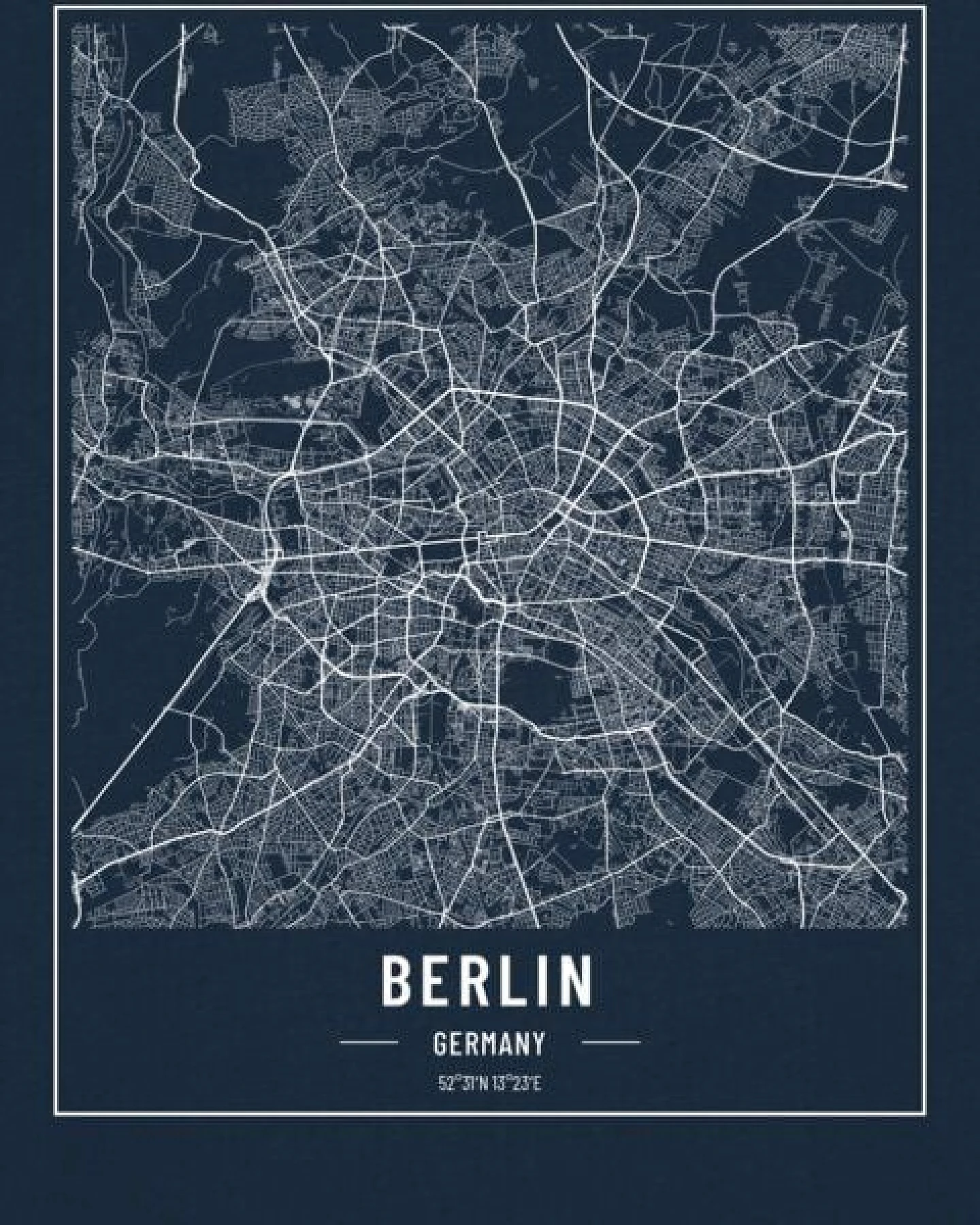 watapparel T-Shirt Unisex City maps Berlin Landkarte – Ansicht 3