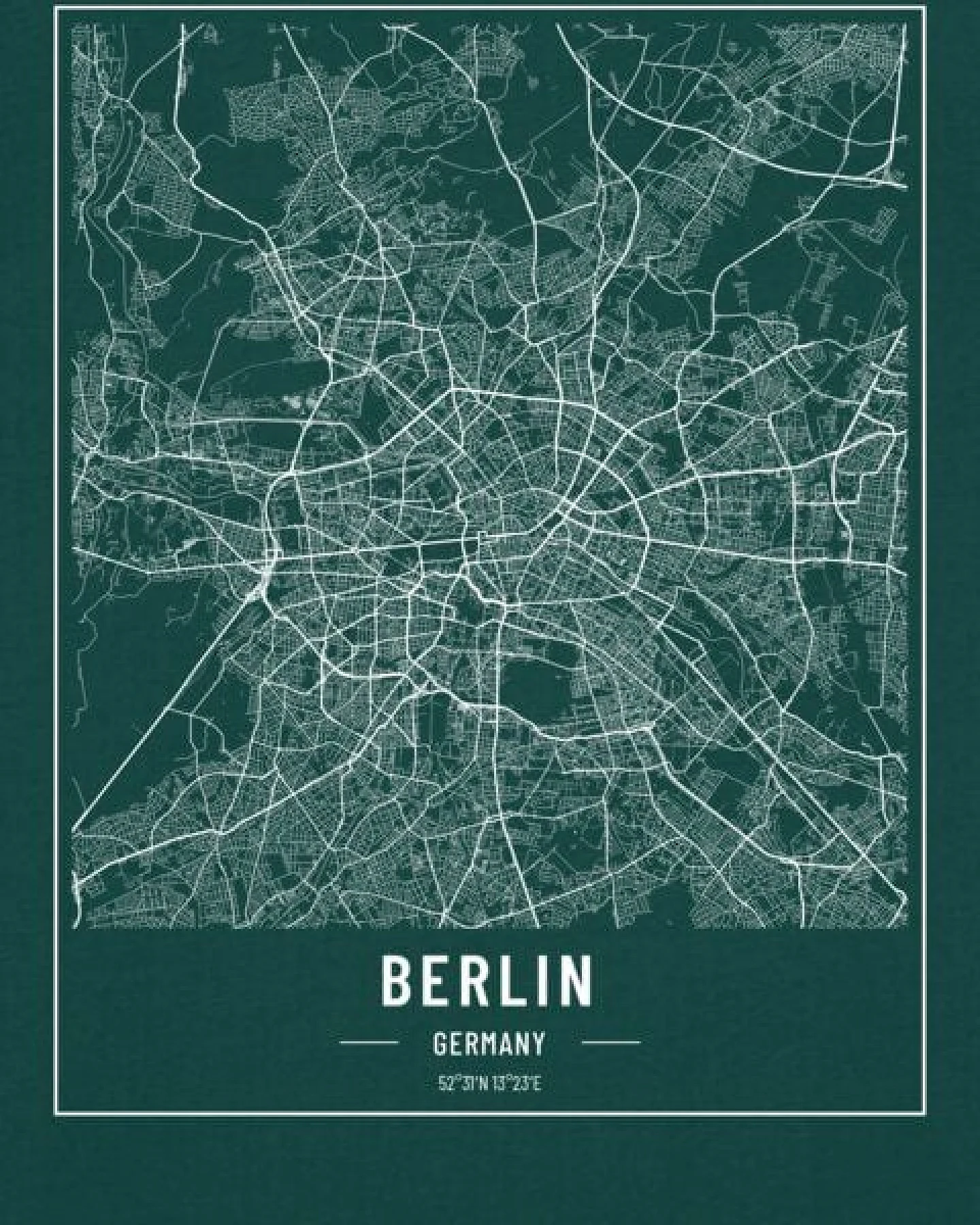 watapparel T-Shirt Unisex City maps Berlin Landkarte – Ansicht 3