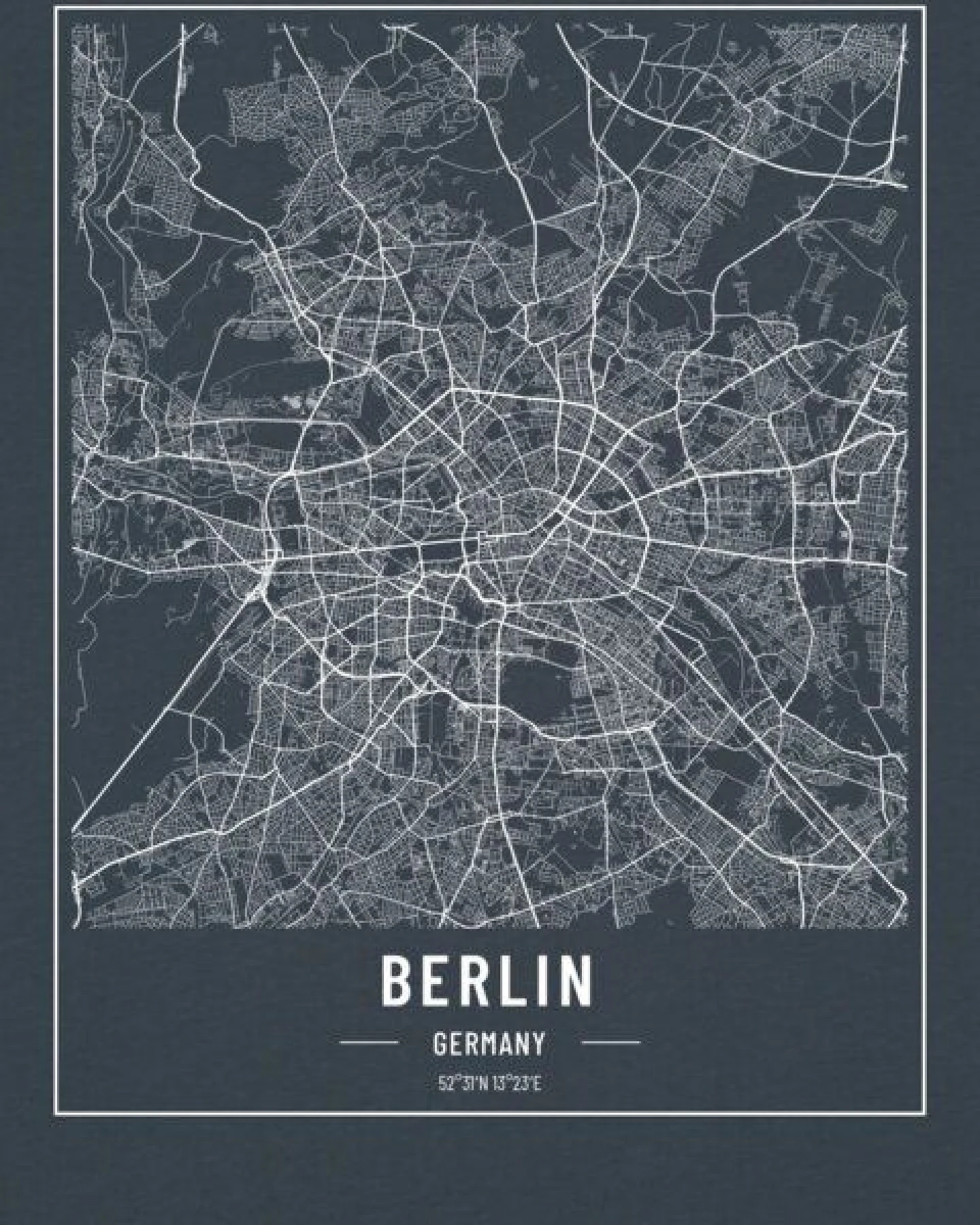 watapparel T-Shirt Unisex City maps Berlin Landkarte – Ansicht 3