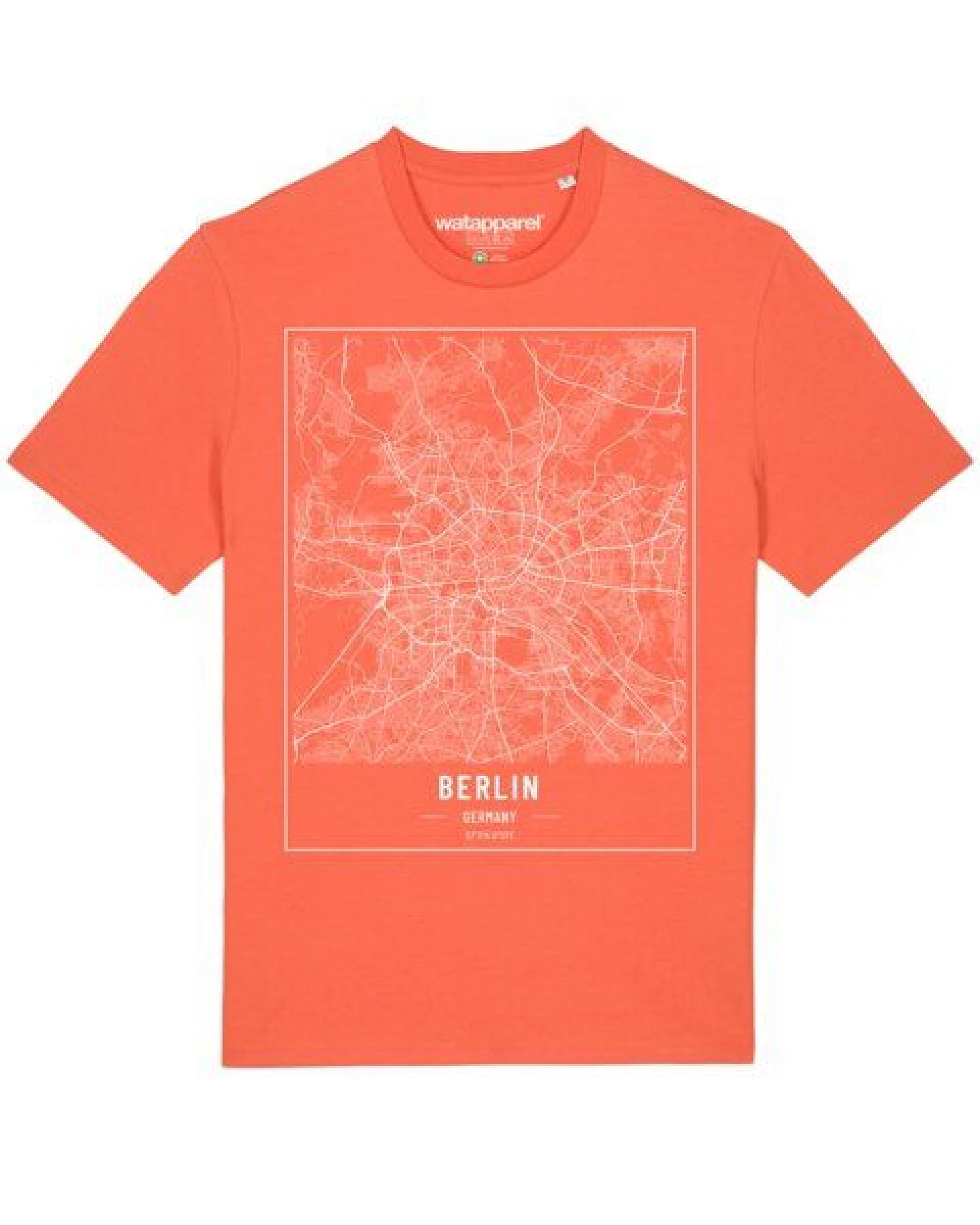 watapparel T-Shirt Unisex City maps Berlin Landkarte – Ansicht 2