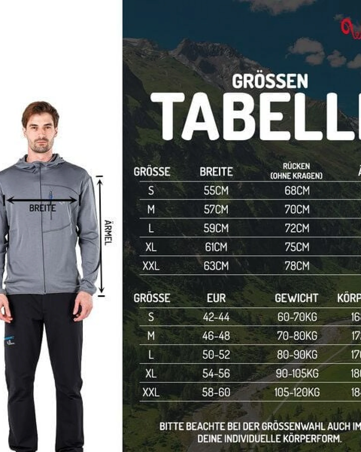 Woolona Hoodie - MAESTRO - 100% Merinowolle (Zip) – Ansicht 2