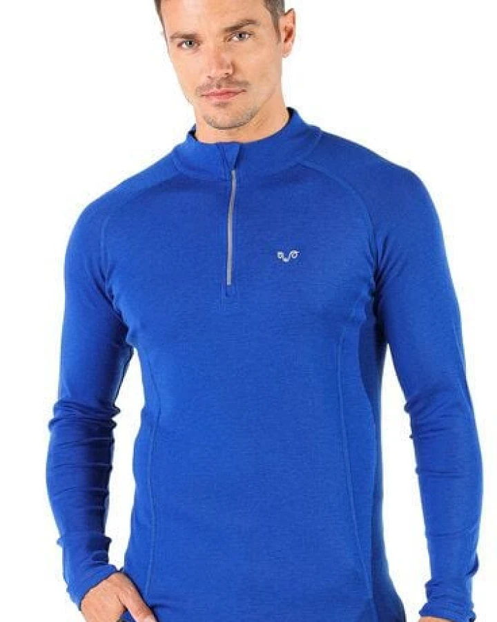 Woolona Langarmshirt - ASTRO - 100% Merinowolle (Zip)