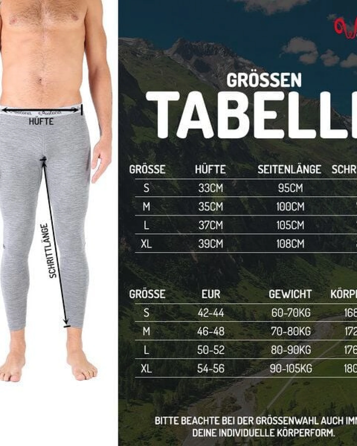 Woolona Lange Unterhose - PATCH - 100% Merinowolle – Ansicht 4