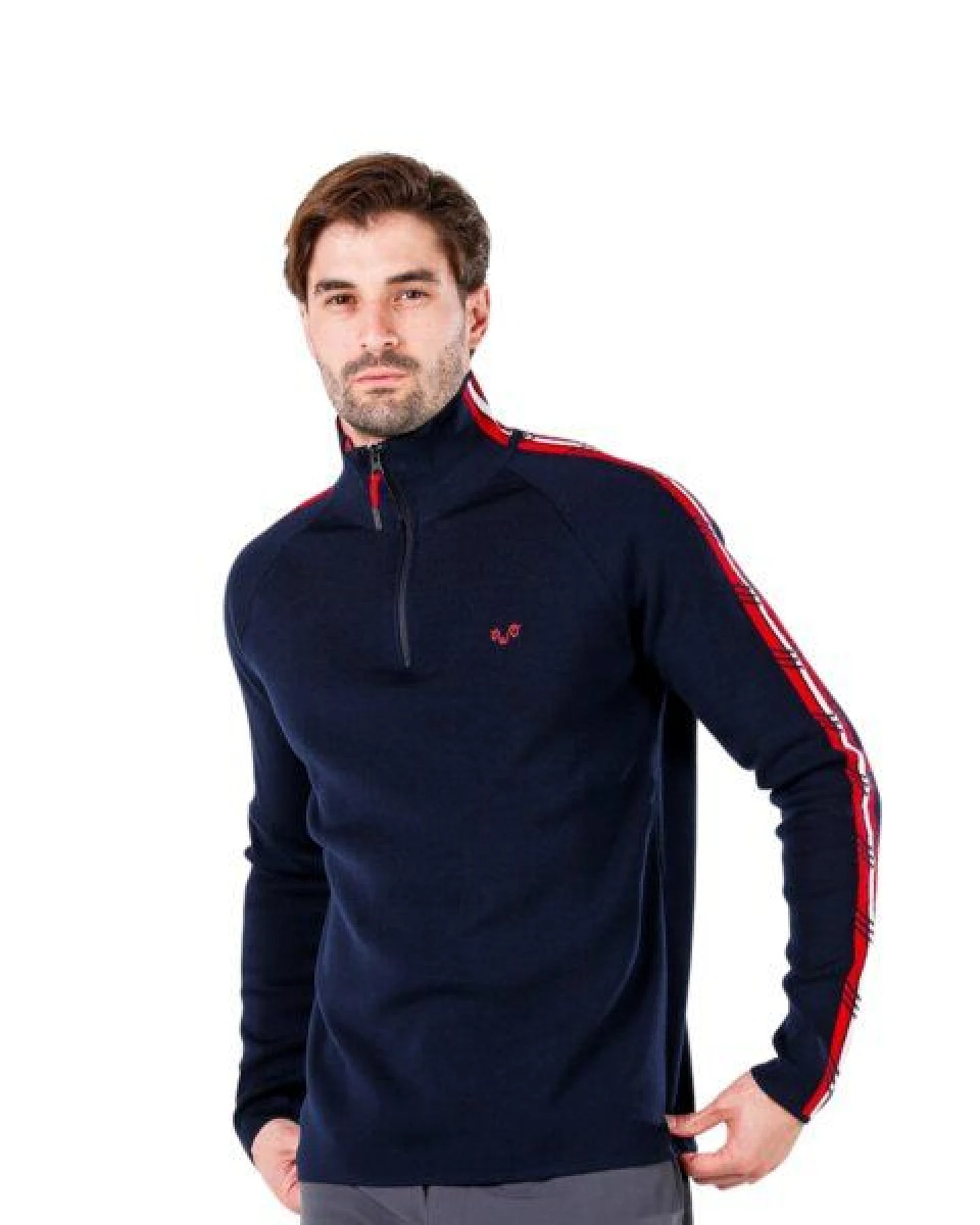 Woolona Merino Pullover Herren - NOYAN - 100% Merinowolle 1/4 (Zip) – Ansicht 2