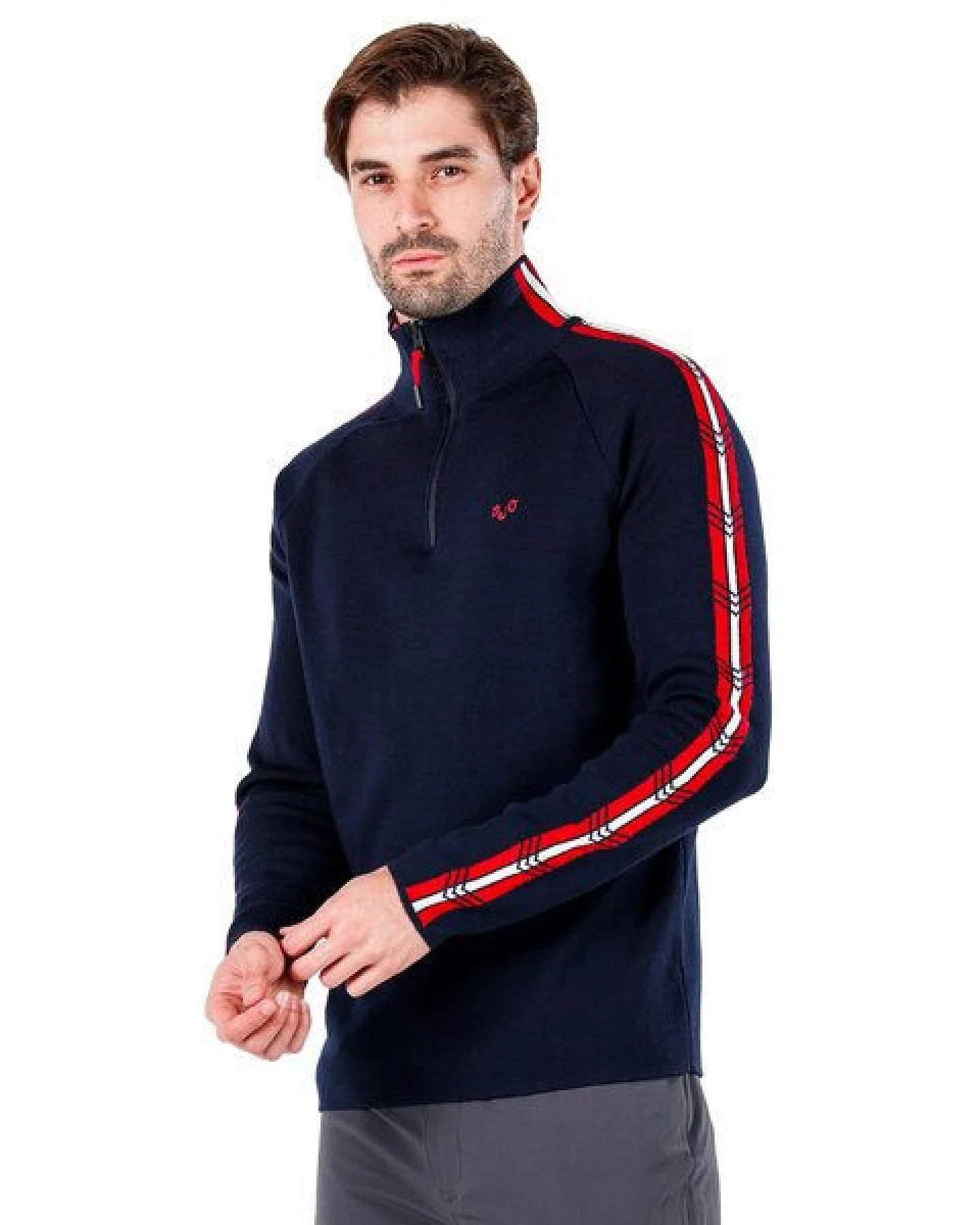 Woolona Merino Pullover Herren - NOYAN - 100% Merinowolle 1/4 (Zip) – Ansicht 4