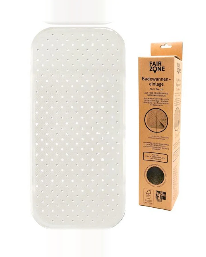 FAIR ZONE Badematte weiß 96x34 cm - XL Wanneneinlage