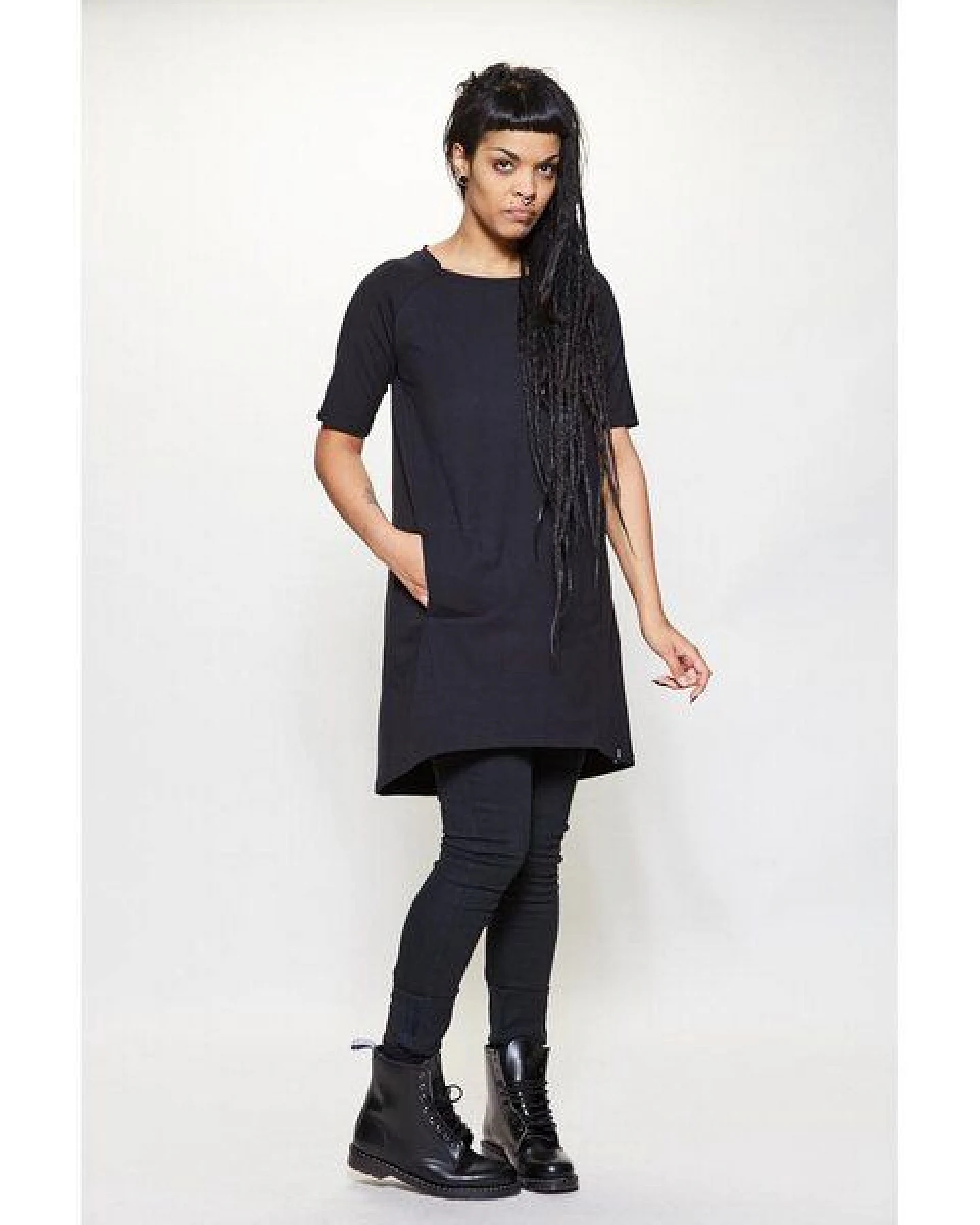 LUMEN organic Kleid ausgestellt 1/2-Arm JERSEY – Ansicht 2