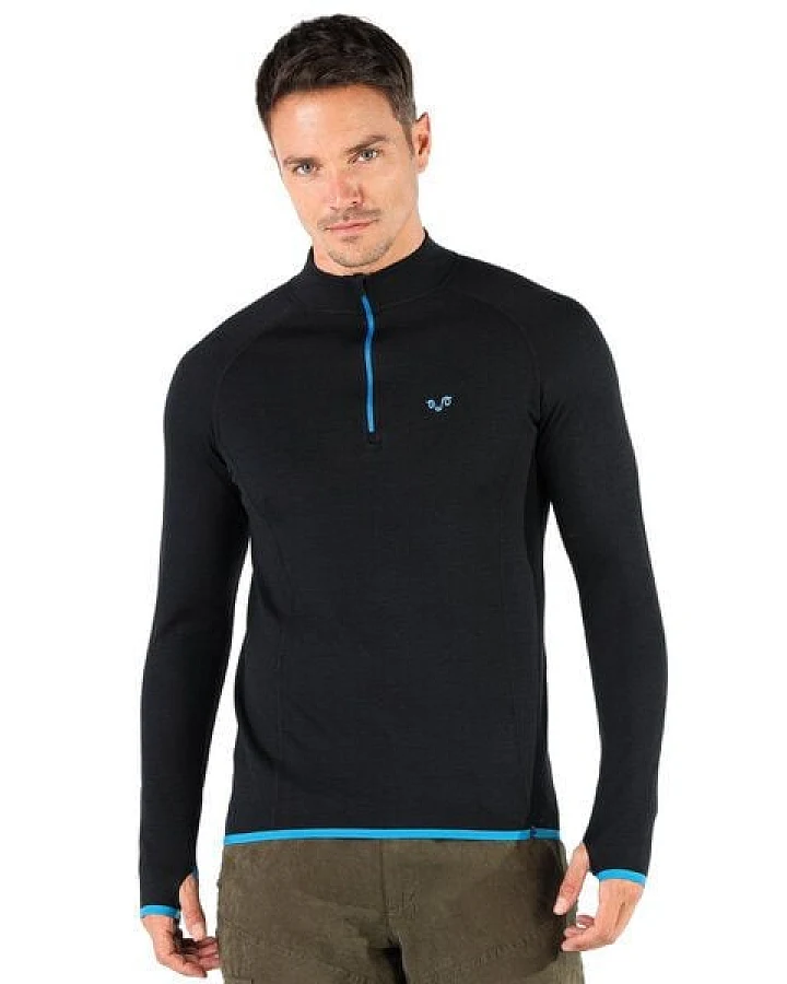 Woolona Langarmshirt - HALLDOR - 100% Merinowolle (Zip)