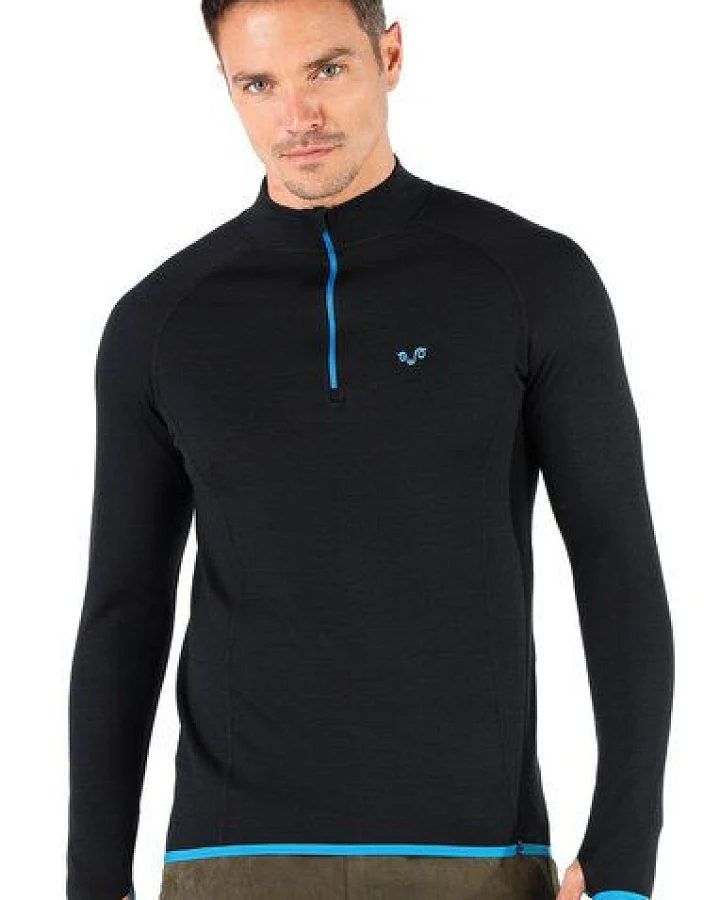 Woolona Langarmshirt - HALLDOR - 100% Merinowolle (Zip)