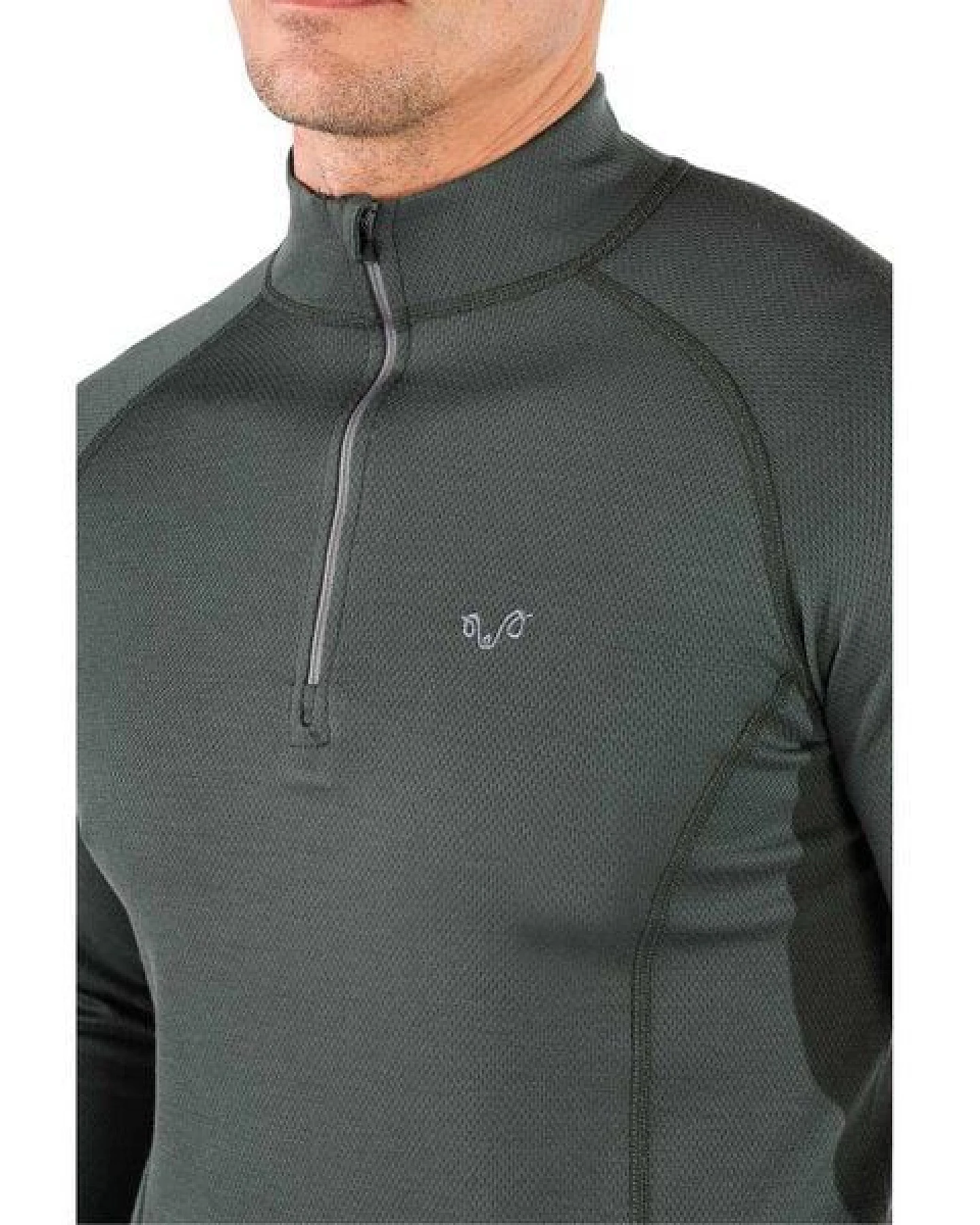 Woolona Langarmshirt - HALLDOR - 100% Merinowolle (Zip) – Ansicht 3