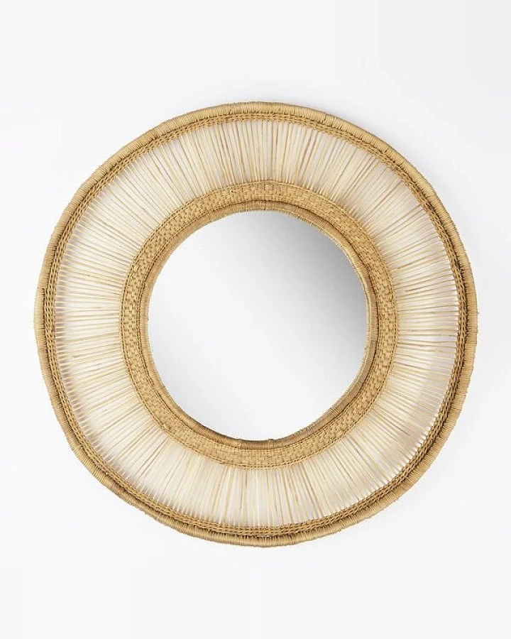 By Native Spiegel Malawi Sun aus Rattan, rund, fair und nachhaltig hergestellt